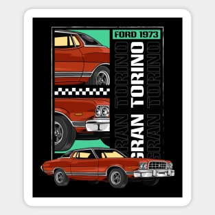 American V8 Torino Car Magnet